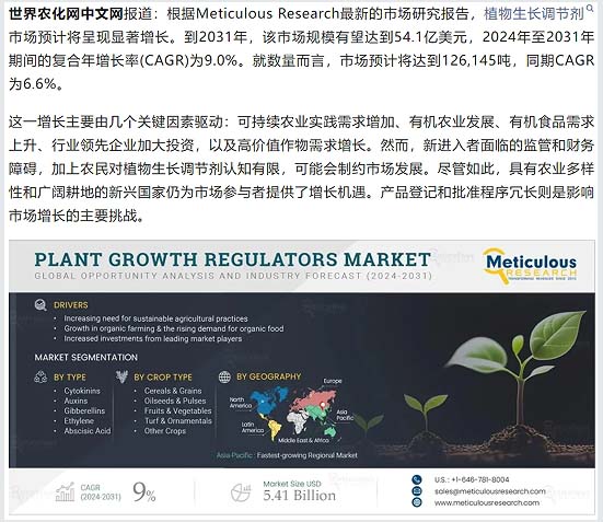 有机农业兴起带动植调剂市场(图1)